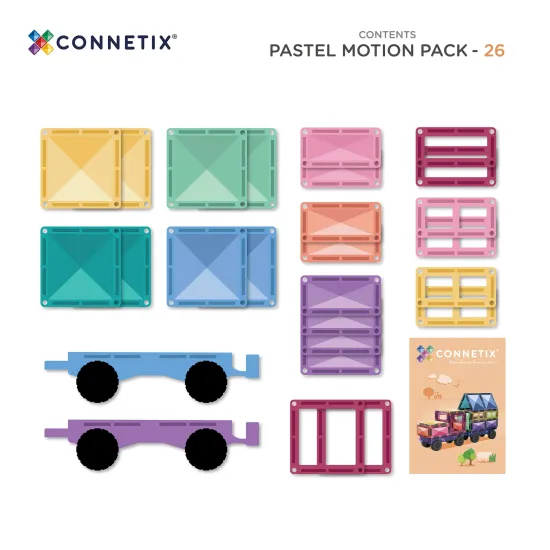 Connetix Mágneses építőkészlet Pastel Motion Pack 26 darabos