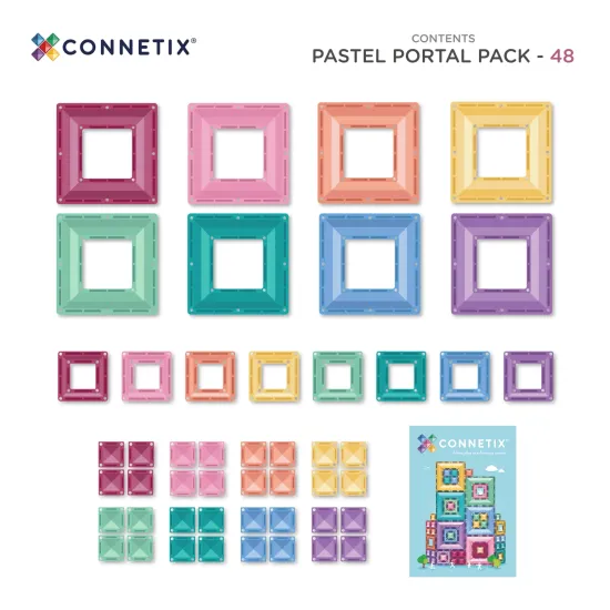 Connetix Mágneses építőkészlet Pastel Portal Pack 48 darabos Connetix Mágneses építőkészlet Pastel Portal Pack 48 darabos