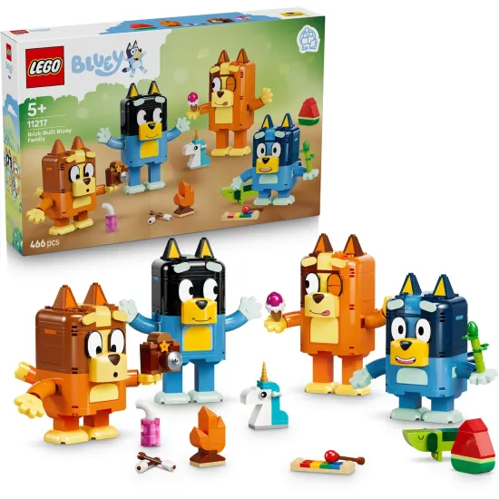 LEGO Bluey 11217 Bluey és kockákból épített családja