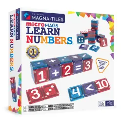 Mágneses építőkészlet microMAGS Learn Numbers 56 darab