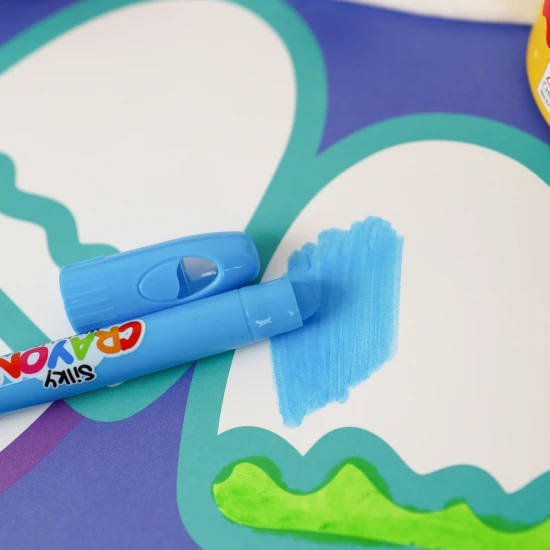 Színes puha, mosható viaszkréta gyerekeknek praktikus dobozban - 12 db