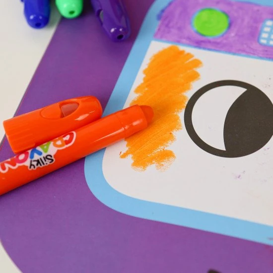 Színes, puha, mosható viaszkréta gyerekeknek praktikus dobozban - 24 db