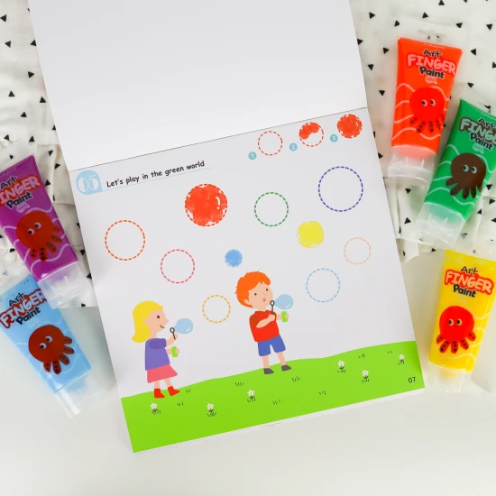 Ujjfestékes színező oldalak gyerekeknek Artist Tookyland