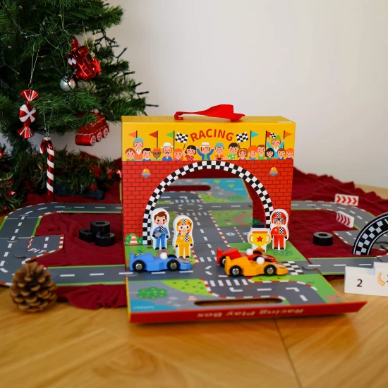 Versenypálya kirakó egy bőröndben Tooky Toy