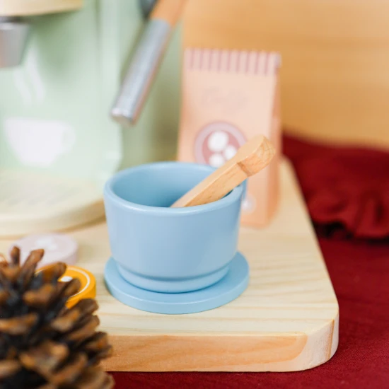 Fából készült kávéfőző gyerekeknek Pasztell