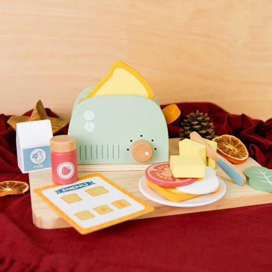 Gyermek kenyérpirító pasztell kiegészítőkkel