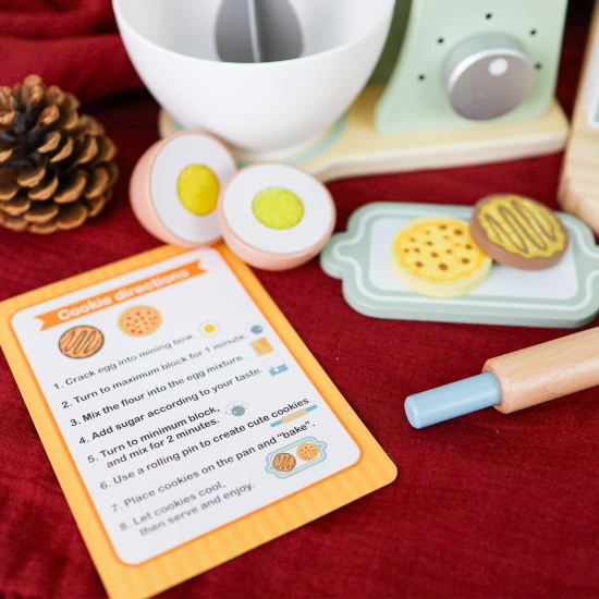 Gyerek fa mixer Sütőkészlet Pasztell