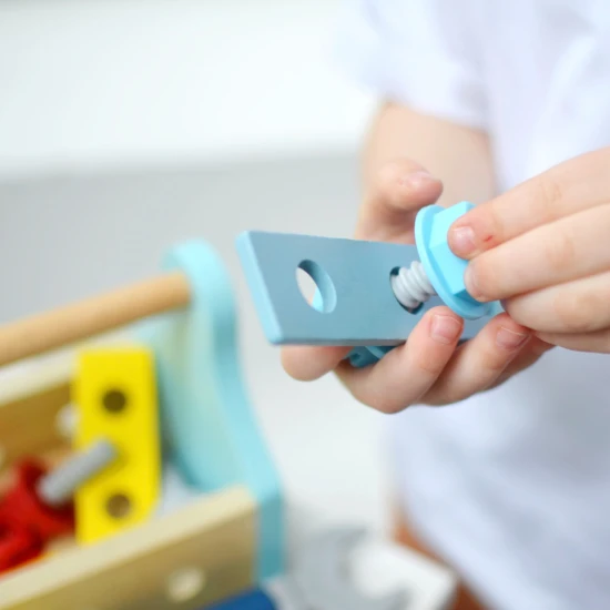 Fából készült szerszámok gyerekeknek Tooky Toy hordozható dobozban