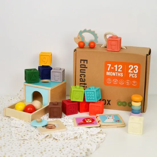 7-12 hónapos Oktatódoboz Mini Montessori játékok babáknak Tooky Toy