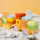 Tooky Toy fa összecsukható vonat játszórészekkel 18 hónapos kortól.