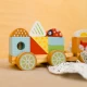 Tooky Toy fa összecsukható vonat játszórészekkel 18 hónapos kortól.