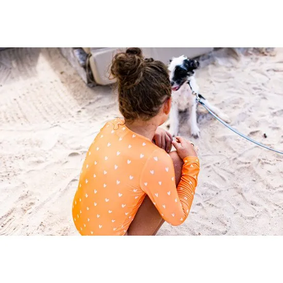 Gyermek lányok hosszú ujjú UPF 50+ fürdőruha szív | Swim Essentials