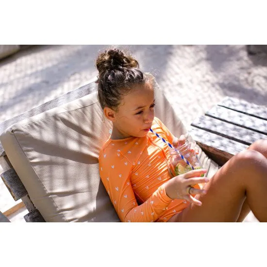 Gyermek lányok hosszú ujjú UPF 50+ fürdőruha szív | Swim Essentials