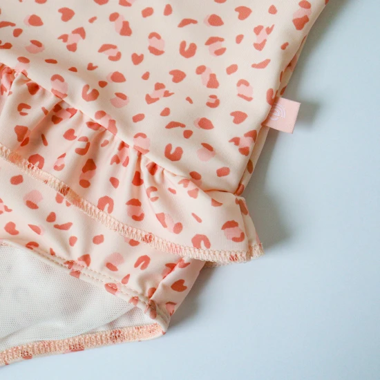 Gyermek lány fürdőruha UPF 50+ Leopard régi rózsaszín Swim Essentials