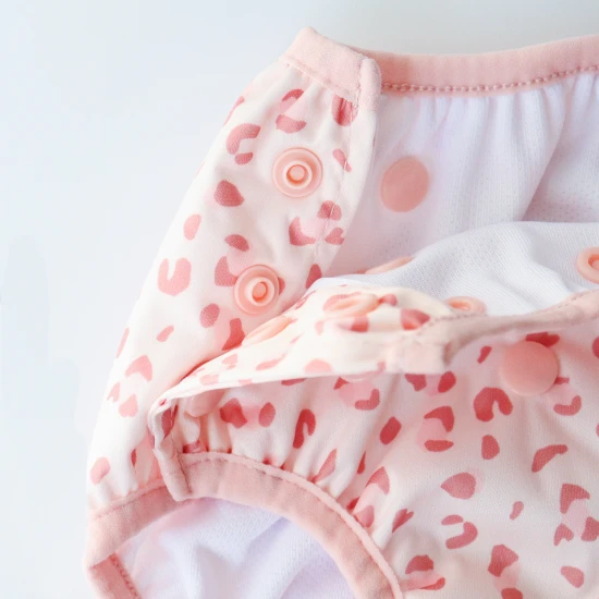 Pelenkás fürdőruha csecsemőknek UPF 50+ Leopard régi rózsaszín Swim Essentials termékkel