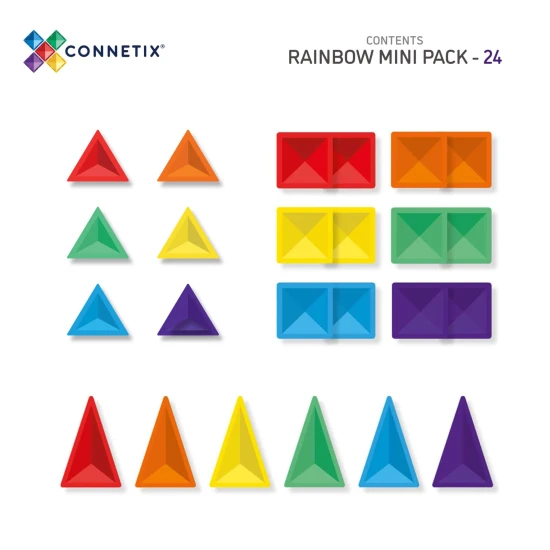 Mágneses építőkészlet Rainbow Mini Pack 24 darabos golyópálya
