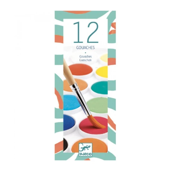 Klasszikus akvarellfestékek kis művészeknek. A paletta 12 színt tartalmaz.