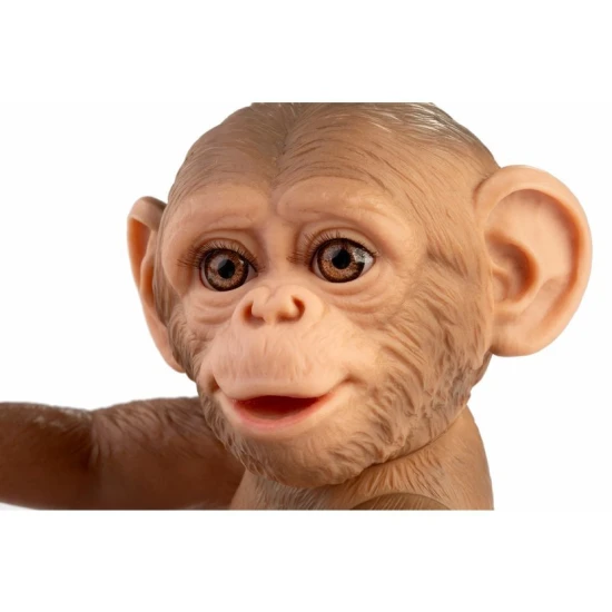 Aranyos kézzel készített majom baba vinil testtel, valósághű részletekkel és mozgatható ízületekkel, 32 cm.