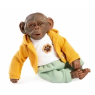 Guca Monkey puha szövettesttel, sárga pulóverben 32 cm