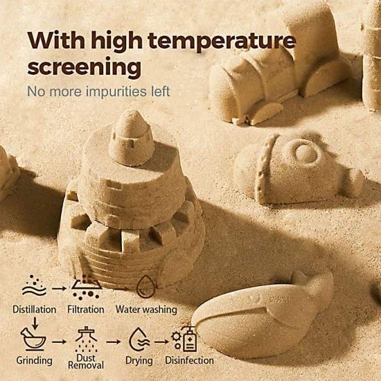 Kinetikus homokozó készlet gyerekeknek – formák, szerszámok és építőautók