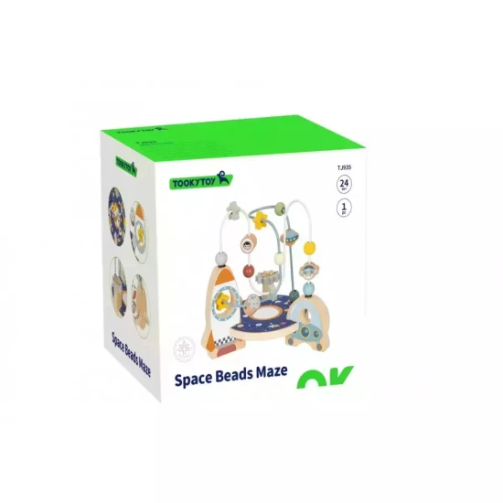 Fából készült motorlabirintus térmotívumokkal, gyönyörű pasztell színekben.