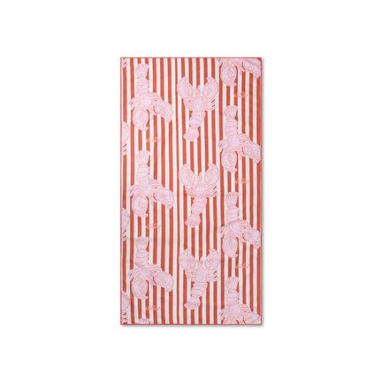 Lobster Stripe mikroszálas strandtörölköző 180 x 90 cm Swim Essentials