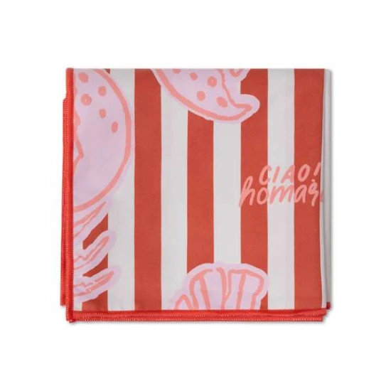Lobster Stripe mikroszálas strandtörölköző 180 x 90 cm Swim Essentials