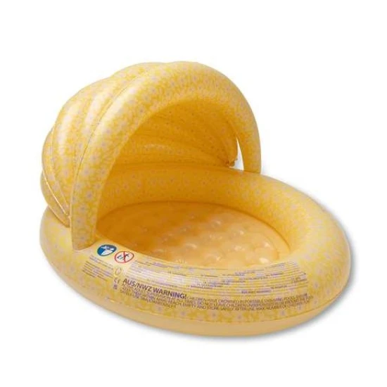 Florish Yellow felfújható gyerekmedence ponyvával – sárga színű, virágmintás medence.