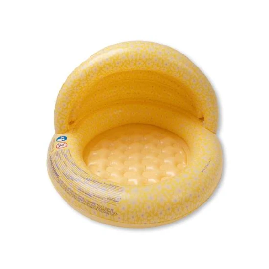 Florish Yellow felfújható gyerekmedence ponyvával – sárga színű, virágmintás medence.