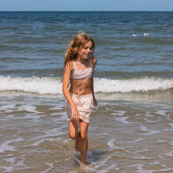 Swim Essentials Beige Leopard UPF 50+ gyerek bikini