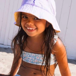 Megfordítható sapka UPF 50+ védelemmel, virágsárga