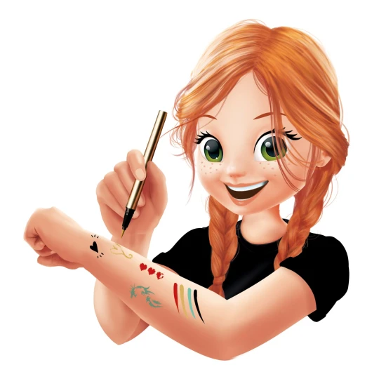 Arany testtetoválás kreatív készlettel Tattoo toll Arany