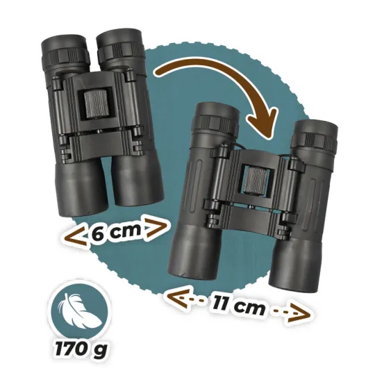 Kompakt távcső BUKI 10x25 mm a természet és az állatok megfigyeléséhez