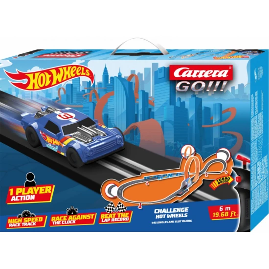 Carrera GO Challenger Hot Wheels autópálya Night Shifter autóval egy 6 m hosszú pályán.