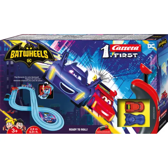Carrera FIRST Batwheels autópálya BAM és Redbird autókkal egy 2,9 m hosszú pályán.