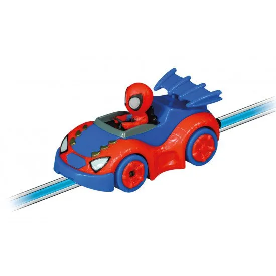 Carrera FIRST Spidey Go Webs Go autópálya Spidey és Spin autókkal egy 2,9 m hosszú pályán.