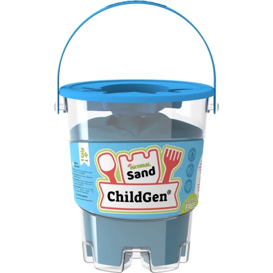 ChildGen Magic homok vödörben Kék 500g - természetes, antibakteriális és illatos kinetikus homok gyerekeknek.
