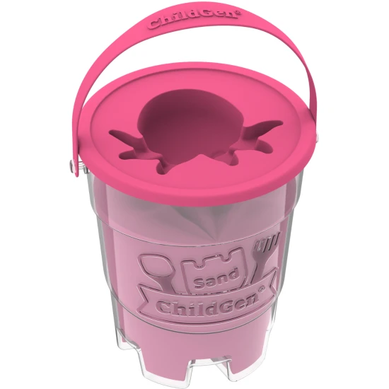 ChildGen Magic homok vödörben Pink 500g - természetes, antibakteriális és illatos kinetikus homok gyerekeknek.