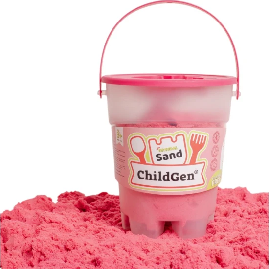 ChildGen Magic homok vödörben Pink 500g - természetes, antibakteriális és illatos kinetikus homok gyerekeknek.