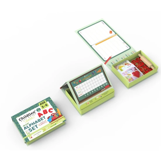 ChildGen modellező készlet Alphabet - természetes gyurma formákkal és játszószőnyeggel.