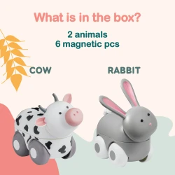 Magimals Wheely Nyuszi / Tehén mágneses állatok