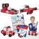 Clics Toys Ökológiai készlet Tűzoltók 127 db Építőkészlet Clics Firefighters