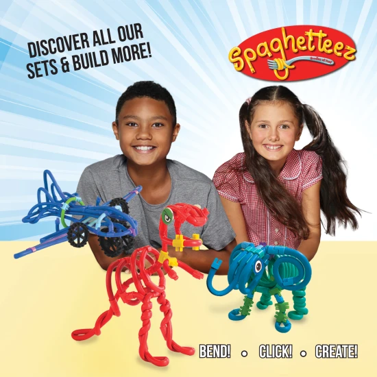 Csatlakozz, hajlíts és alkoss a rugalmas Spaghetteez építőkészlettel.
