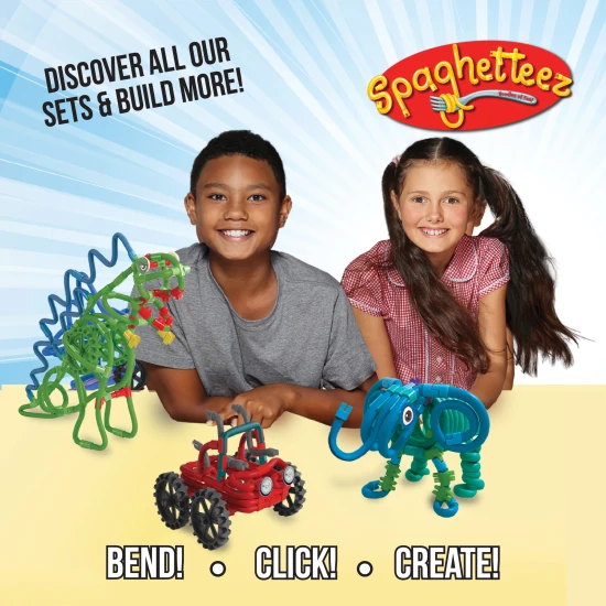 Csatlakozz, hajlíts és alkoss a rugalmas Spaghetteez építőkészlettel.