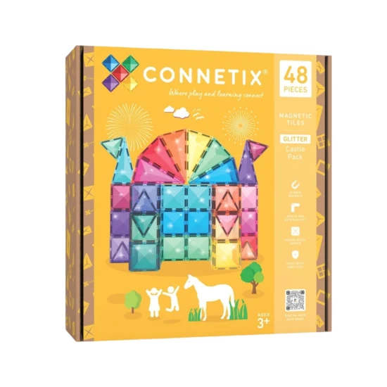 Mágneses építőkészlet Glitter Castle Pack 48 darabos golyópálya