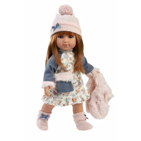 Llorens Doll Nicole puha testtel 35 cm Nicole baba puha szövettesttel és hajjal, 35 cm, kézzel készített Spanyolországban, díszdobozban.