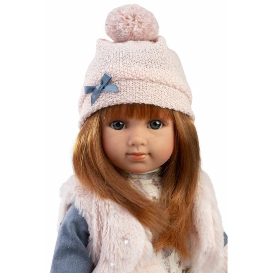 Llorens Doll Nicole puha testtel 35 cm Nicole baba puha szövettesttel és hajjal, 35 cm, kézzel készített Spanyolországban, díszdobozban.