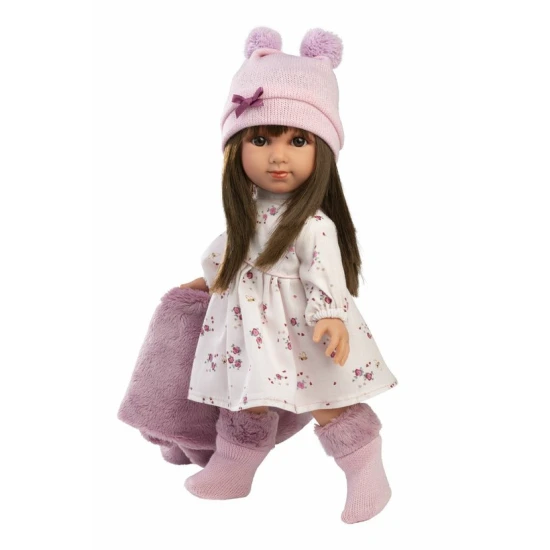 Llorens baba puha szövettesttel és hajjal - 35 cm, kézzel készített Spanyolországban