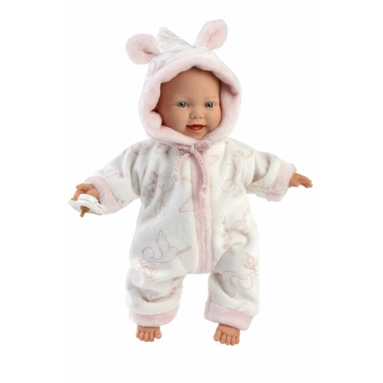 Llorens Baby puha testtel 32 cm-es papucsban Csendes baba puha szövettesttel, 32 cm, lágyított vinil, cumi csomagolásban, kézzel készített Spanyolországban.
