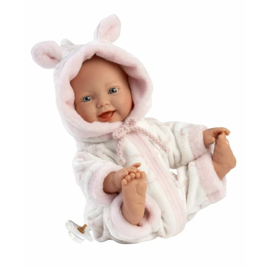 Llorens Baby puha testtel 32 cm-es papucsban Csendes baba puha szövettesttel, 32 cm, lágyított vinil, cumi csomagolásban, kézzel készített Spanyolországban.